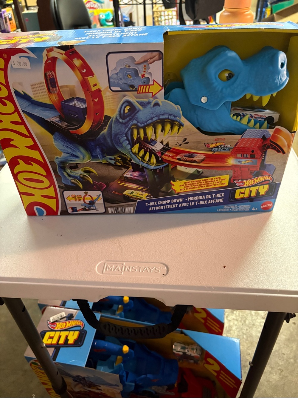 Nwt Hot Wheels City T-Rex Chomp Down Playset – Blue